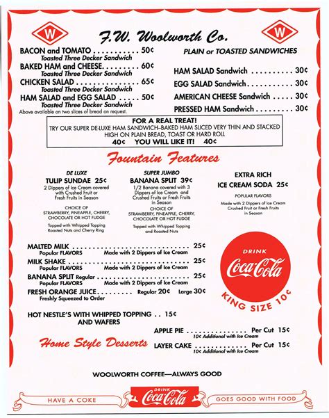 Check out the. . 1950s restaurant menus